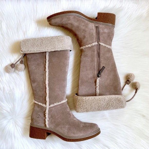 Timberland Women's Brinda Taupe Suede Tall Boots A22DH ALL SIZES - Picture 11 of 15